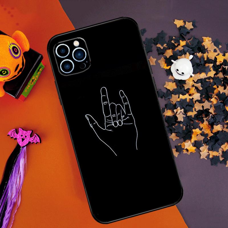 Rock Roll Skull Bumper Case For iPhone 14 15 16 Pro Max 11 12 13 Pro Max Mini XR 16e 16 15 Plus Phone Cover