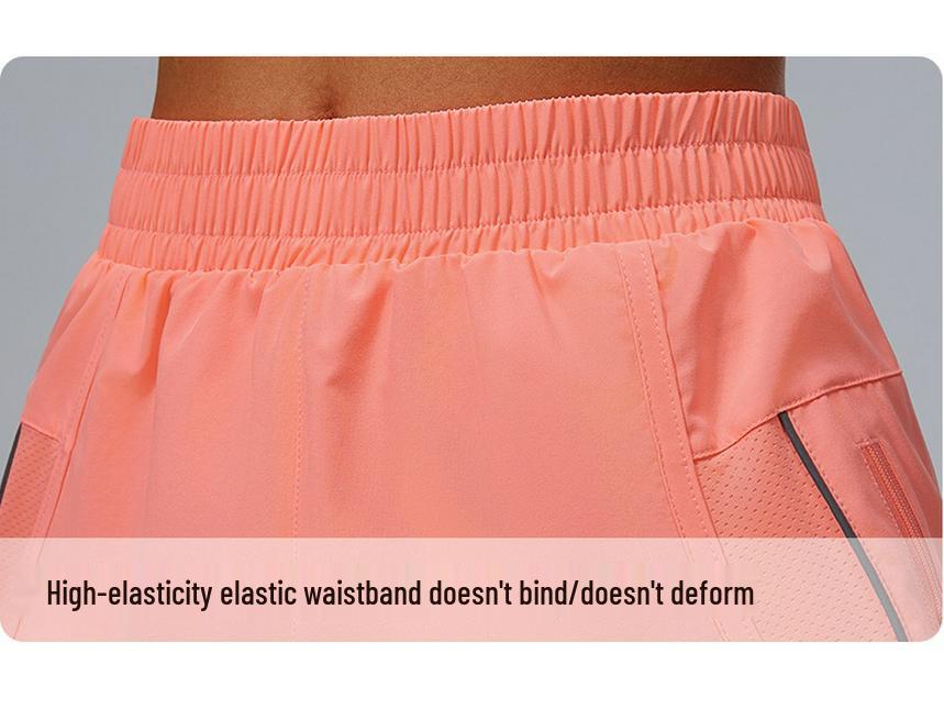 Women's Quick-Dry Three-Quarter Running Shorts with Inner Lining and Double Layer for Fitness