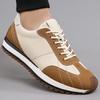 Retro Runners Men Low Top Lace Up Trainers Gum Outsole Two Tone Grained Panels Raised Toe Bumper 38-44