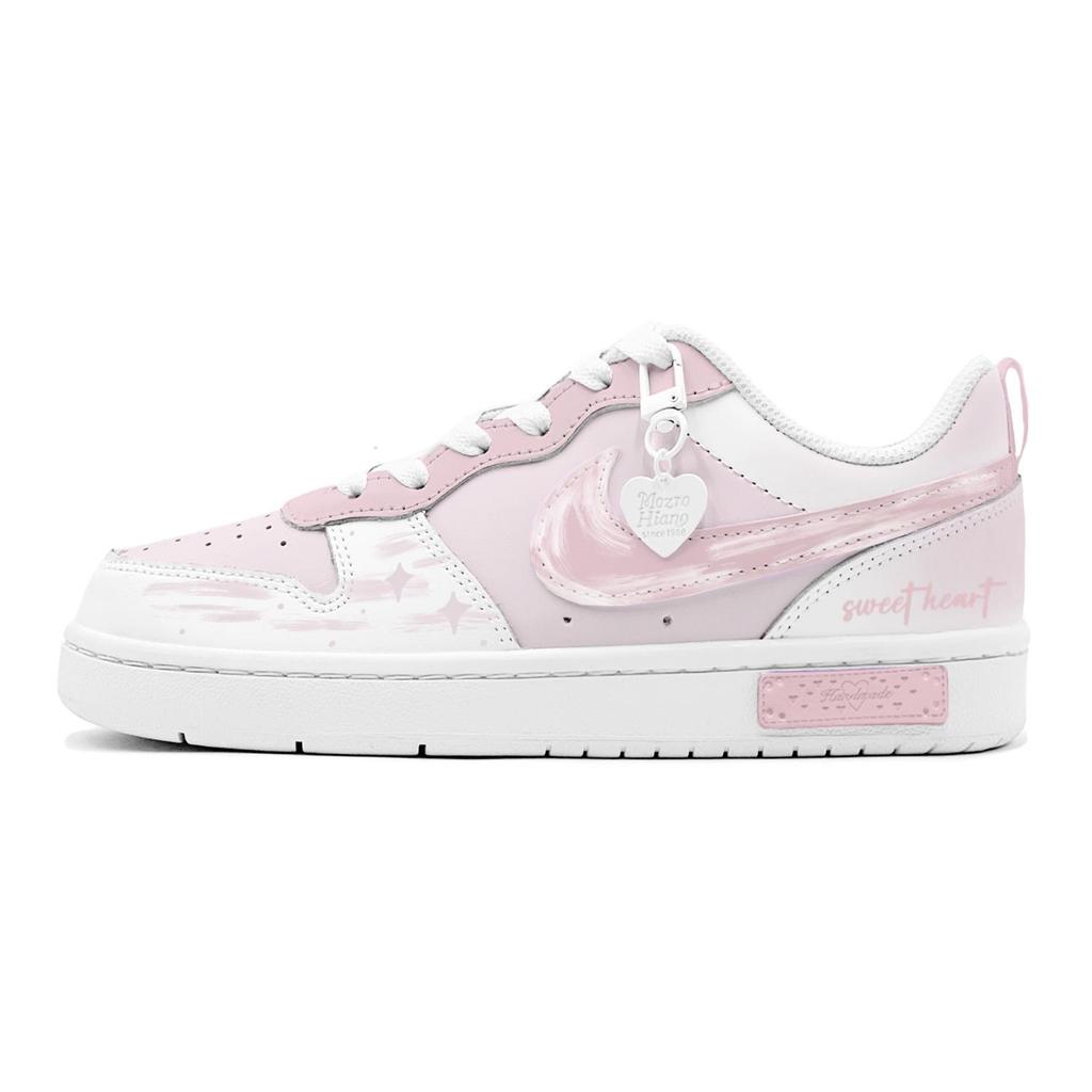 Nike Court Borough Slip Resistant Low top Skateboard Shoes GS Pink BQ5448-100(TeamS2-S-BOX)