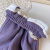 Girls' Korean Style Winter Wide-Leg Lace Pants - Thick & Stylish BWB039