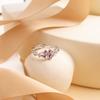Hot-selling ring, simple purple zircon four-petal flower ring, women's fashion versatile model, new opening adjustable ring