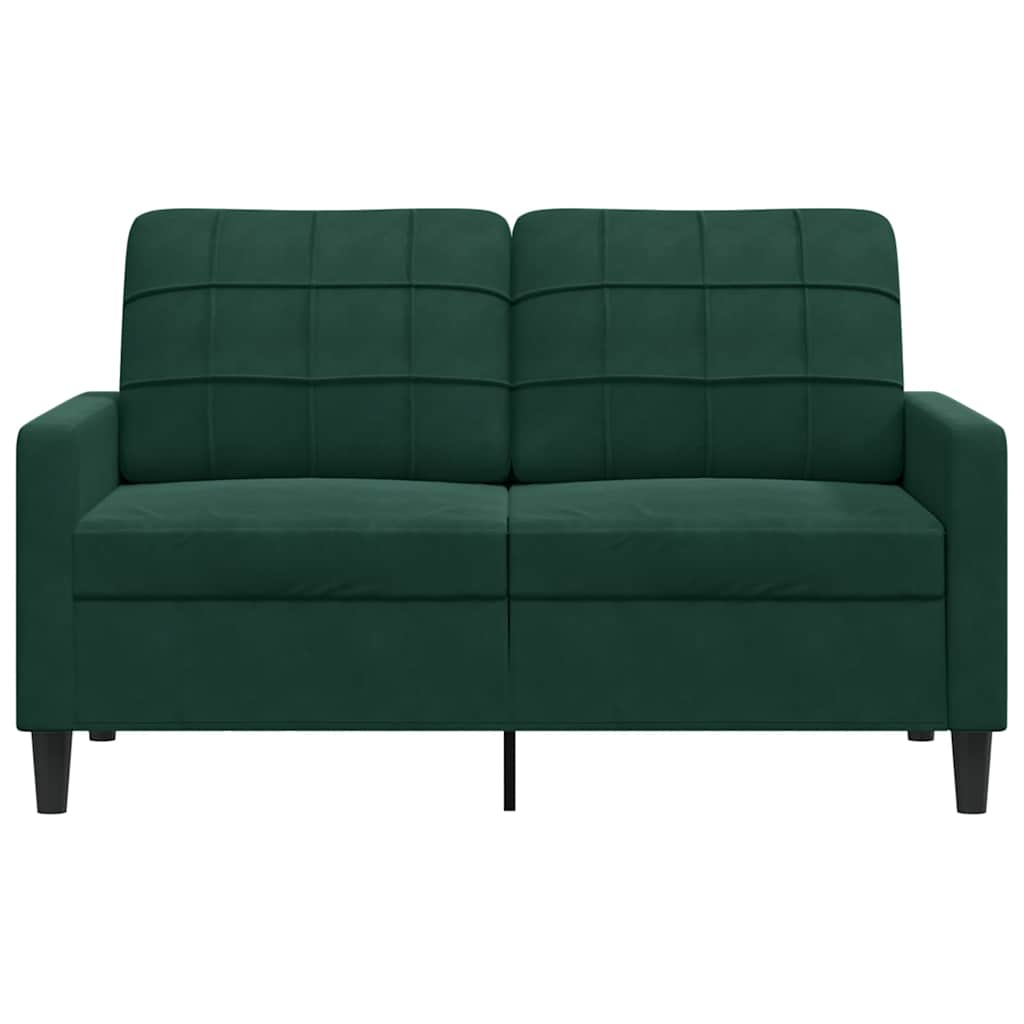 2 Seater Sofa Dark Green 120 cm Velvet