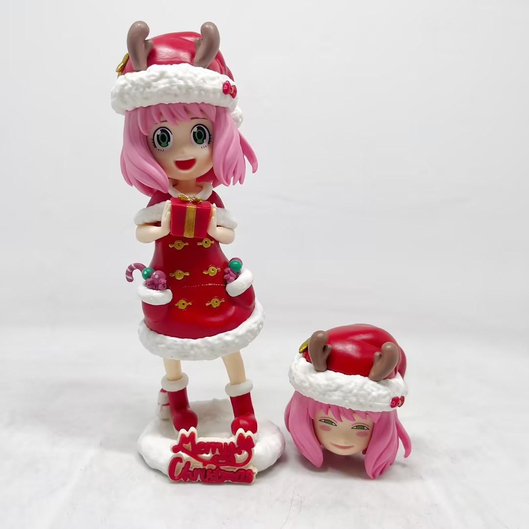SPY×FAMILY Anya Forger Interchangeable heads Christmas Ver. Anime Action Figure Toys 16.5CM
