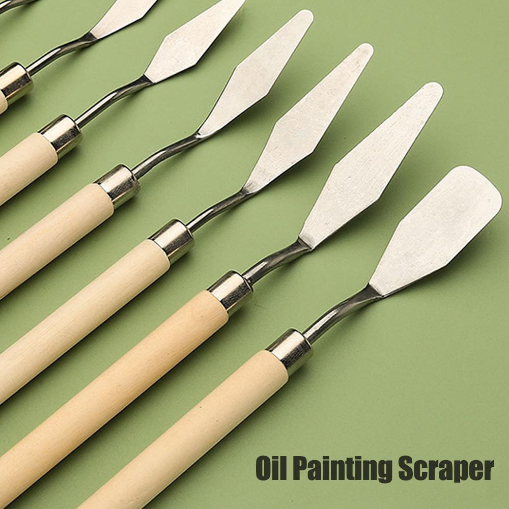 7pcs/set Oil Painting Scraper Knives Artist Crafts Spatula Palette Knife Scraper Drawing Art Tools Stationery Supplies