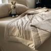 Gentle Milk Tea Color Lightweight Air-Conditioning Blanket Washable Cotton Summer Cool Quilt Machine Washable Thin Bed Blanket for Summer