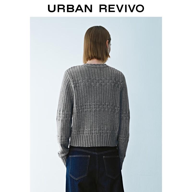 UR 2025 Winter Women's Urban Chic Ribbed Knit Cardigan