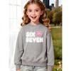Unisex Kids Red Crewneck Sweatshirt For 4-12 Girls Bubble Font SIX SEVEN Pink Bow Star Print Soft Fleece Long Sleeve Pullover