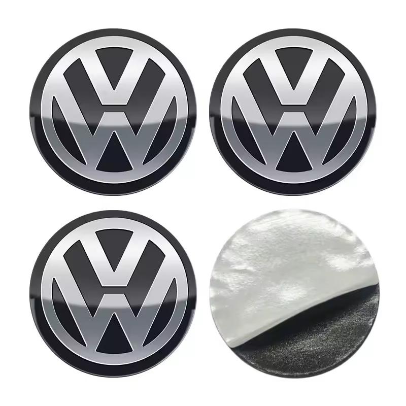 4Pcs 56mm Car Hubcap Sticker Personalized Aluminum Accessories For Volkswagen Golf T‑Roc Tiguan Polo Passat T‑Cross Taigo ID.4