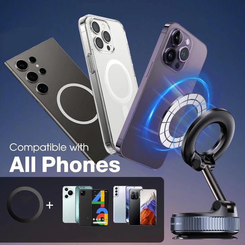 New Magnetic Car Phone Holder - Strong Suction & Universal Fit for Navigation
