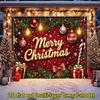 2D Flat banner Merry Christmas Banner , Lights , , Gift , , Gold "merry christmas", Red Butterfly Christmas Decor Backdrop Home Party