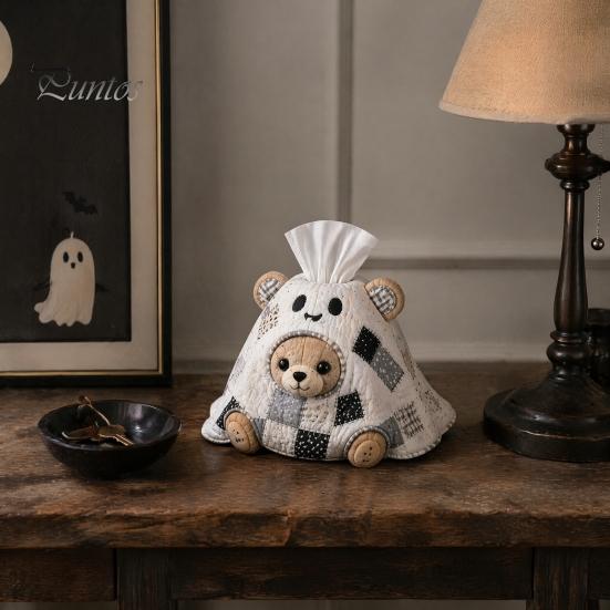 Kreatives Halloween-Geschenk für sie Taschentuchbox DIY Nähset, Thema, Patchwork-Stoffhandwerk Vampir Fledermaus Set, Handarbeit Gesteppte Hülle, Zuhause Und