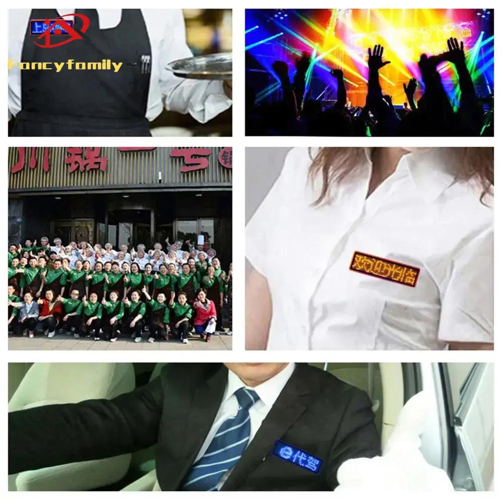 Fancyfamily Mini LED Digital Bluetooth APP Programmable Rechargeable Scrolling Name Message Tag Sign