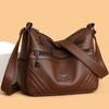 Bag women's new fashionable versatile soft leather messenger bag multi-layer large-capacity shoulder bag medium mother bag