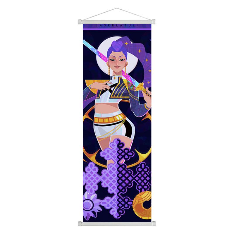 

K-pop Охотники на демонов Постер Подвесная картина Мультяшный Huntrix Girl Зои Руми Мира Аниме Постер Настенный декор Искусство Украшение дома 25*75cm бежевый