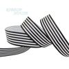 (20 Yards/Los) 1 '' (25 mm) Schwarz-Weiß gestreiftes Ripsband bedruckte Geschenkverpackungs-Dekorationsbänder