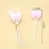 Single Bow Candle Beautiful Cake Decoration Plug-in Pink and White Cartoon Lollipop Birthday Candle