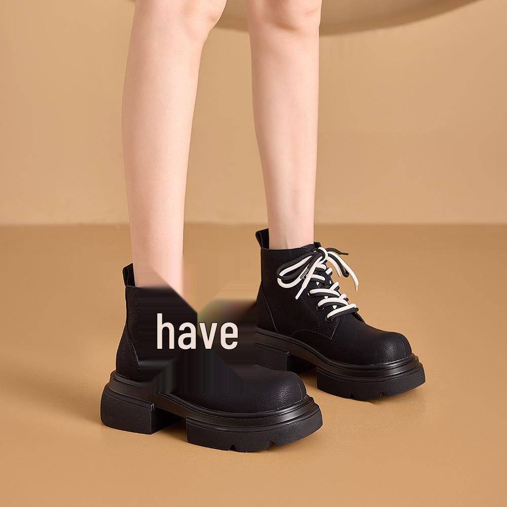 2025 Women's Retro British Style Hidden Heel Ankle Boots - Thick-Soled, Versatile Autumn Martin Boots In Classic Big Yellow.