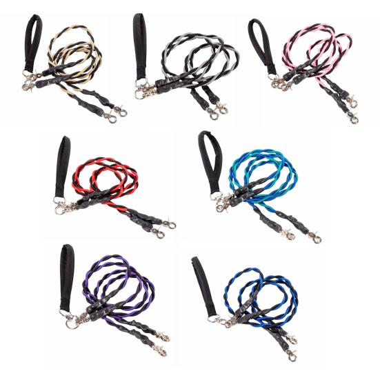 Double Bungee Dog Leash 360-degree Swivel Tangle-Free Dual Dog Leash Shock Absorbing