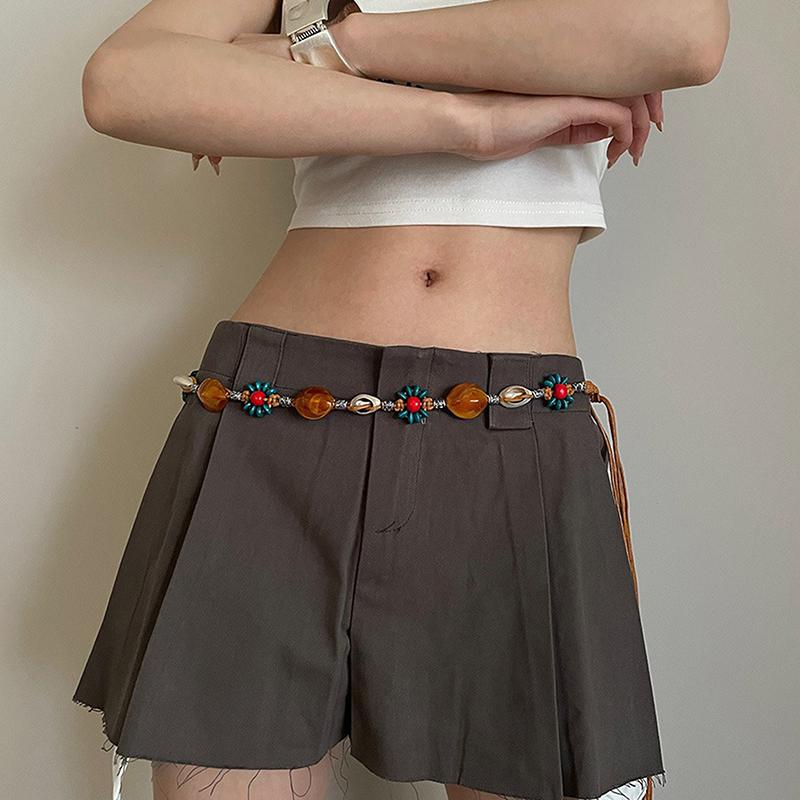 Boho Tkany Sznur na Pas Etniczny Styl Koralikowy Damski Pasek Casualowy Wakacyjny Styl Sznur na Pas Dodatki do Odzieży Prezenty