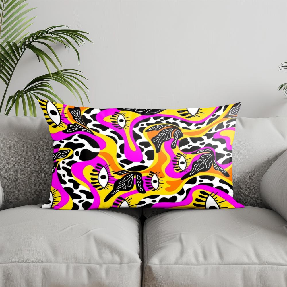 Home Decor Colorful Patterned Pillow Covers Suitable For Sofa Bedroom Car Pillow Cover Cushion Rectangular Back Cushion
