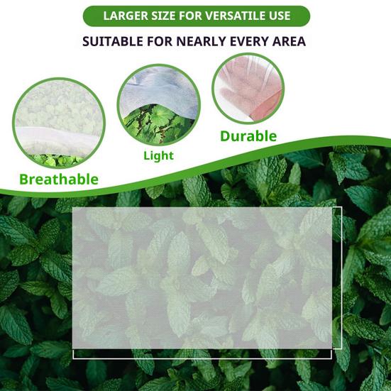 Breathable Plant Frost Cloth Cuttable Garden Freeze Protection Cover Reusable UV-Resistant Non-Woven Fabric Winter Guard for Vegetables Flowers Trees