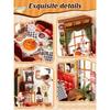 Rolife DIY Miniature House Kit Champs-Élysées Bistro Mini Dollhouse Model Building Kit Wooden 3D Puzzle Toys with LED Light for Home Decor Gift for