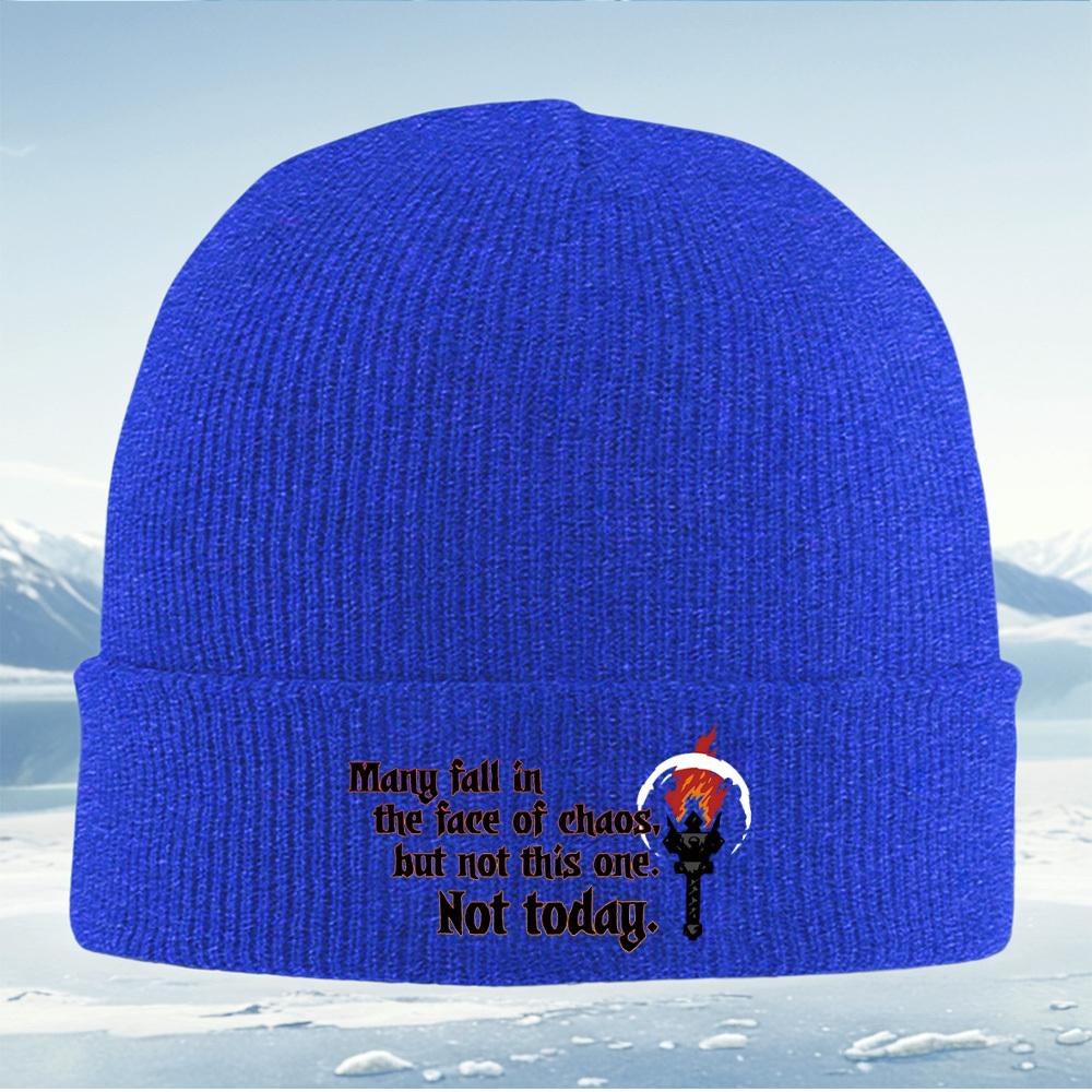 Torchlight figure facing chaos today Men Women Unisex Knitted Hat Beanie Pullover Cap Winter Thermal Warm Christmas Outdoor Cyc