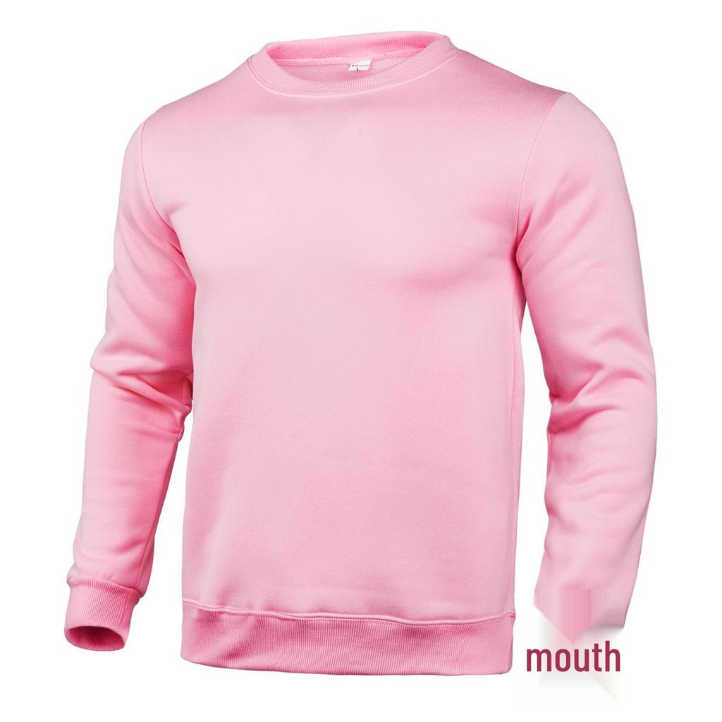 2024 Unisex Trendy Crew Neck Solid Color Pullover Sweatshirt with Long Sleeves, Casual Fashion Hoodie