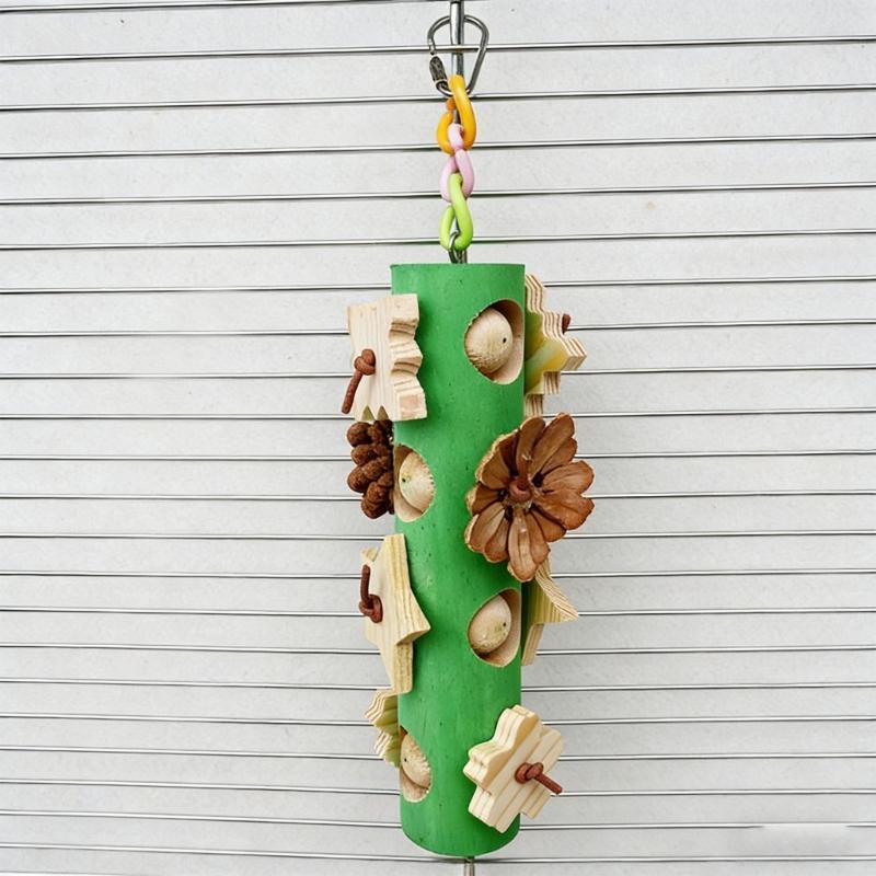 2PCS Wood Bird Chew Wooden Block Stick Toy For Pet Parrots Teeth Grinding And Stress Reduce Cage Entertainment Toy