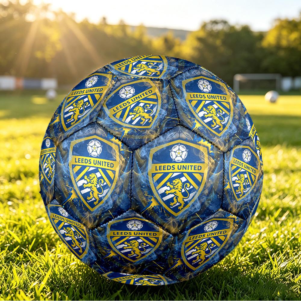 Leeds United FootballPrinted Size 5 Soccer Bball, Anti Slip Adult Match Football Souvenir for Football Fans