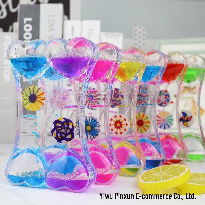Internet Celebrity Stress Relief Hourglass: Oil Slide Water Drop Acrylic Ornament for Students, Perfect Small Gift