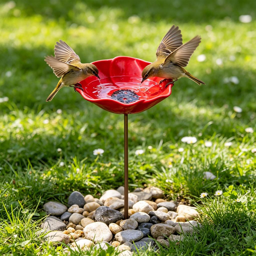 Permanent Iron Drinking post With Spacious Receptacle To Welcome Hummingbirds And warblers