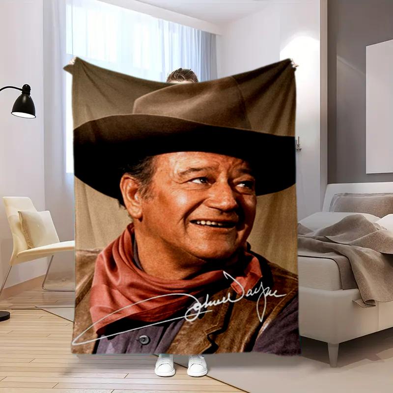 1 coperta stampata John Wayne, leggera per tutte le stagioni, per ufficio in casa, pisolino all'aperto, coperta multifunzionale