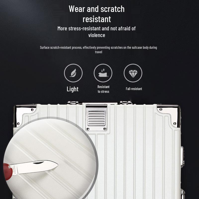 28" Women's Suitcase: Thick Aluminum Frame, Large Capacity, Silent Universal Wheels, Durable Travel Design. Logo Customization Available.