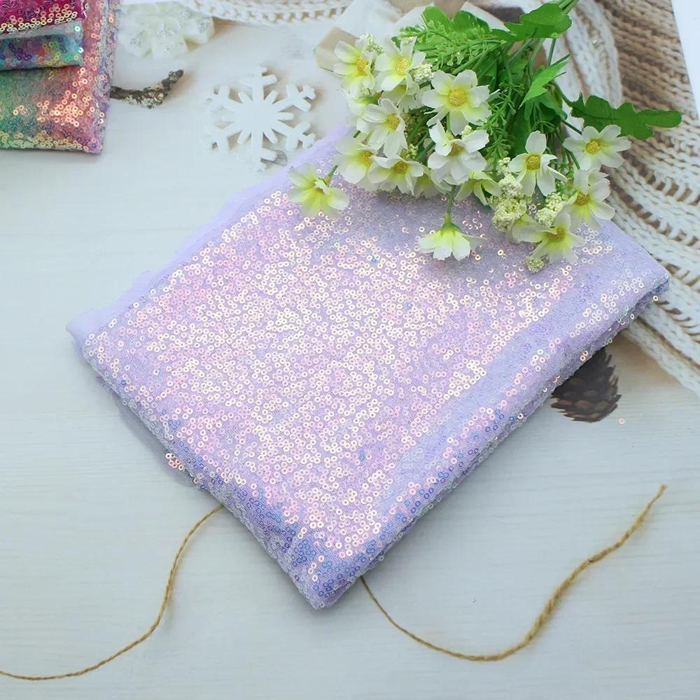 3mm Illusion Small Sequin Embroidered Fabric Stage Evening Dress Embroidered Fabric Background Tablecloth Luggage Fabric
