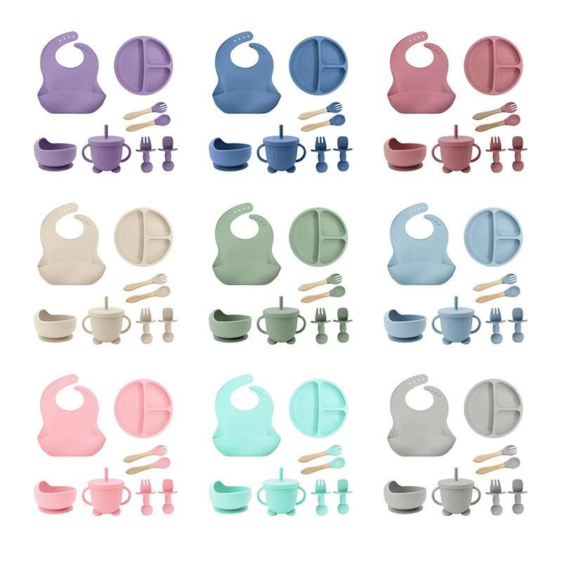 Baby Tableware Set: 8-Piece Infant & Child Dining Essentials with Bowl.