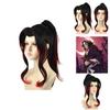 Anime-inspired Black Dead Mule Cosplay Wig Medium Length High-temperature Fiber