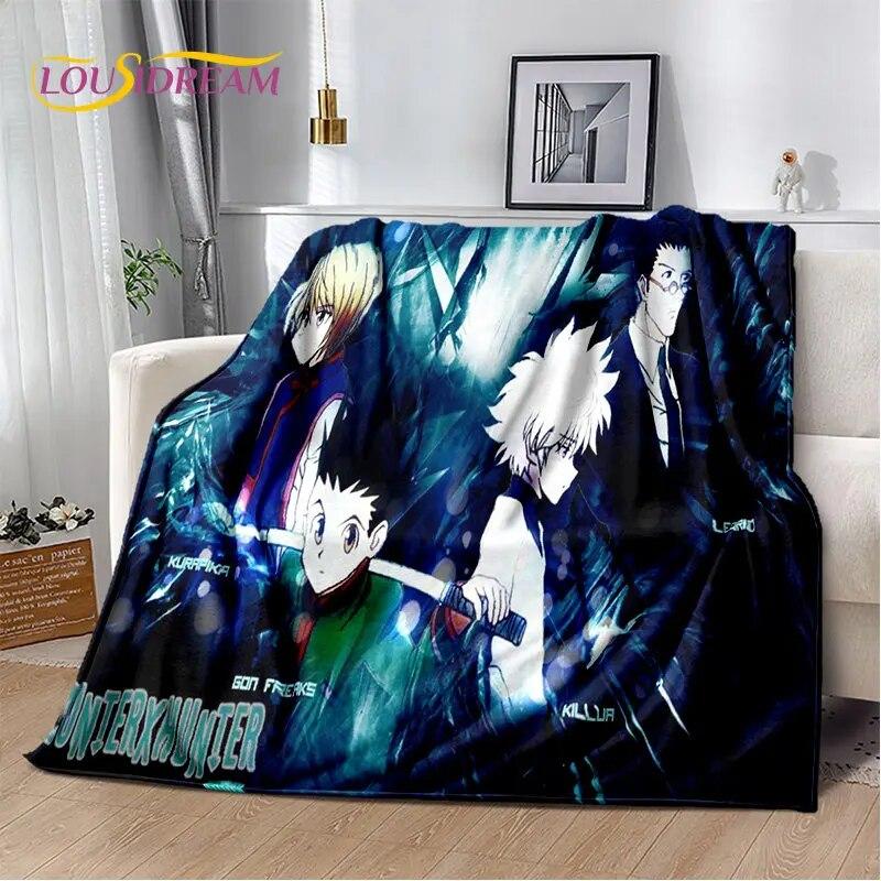 HxH Anime Hunter×Hunter Cartoon Soft Plush Blanket,Flannel Blanket Throw Blanket for Living Room Bedroom Bed Sofa Picnic Cover