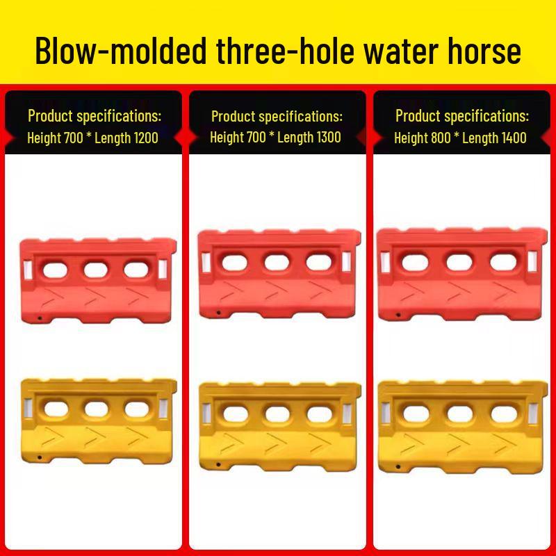 Brand New Blow Molded Plastic Water Barrier Fencing: Anti-Collision, Isolation Post, Three-hole Design