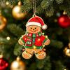 Christmas Gingerbread Man Pendants Cute Cartoon Wooden Gingerbread Man Hanging Ornaments Home Party Xmas Tree DIY Crafts Decor