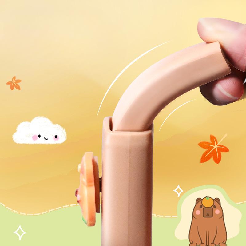 1Pc Cute Cartoon Capybara Push-out Eraser Creative Fun Student Stationery Gifts Kawaii School Supplies Pencil Erasers for Kids