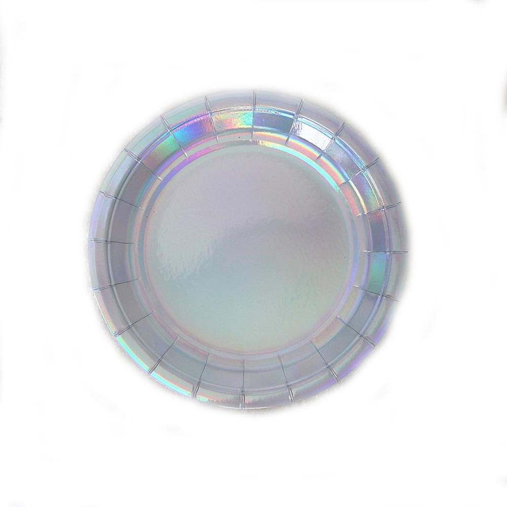 Laser Paper Cups Plates With Bronzing Disposable Paper Tableware For Party Cake Wedding Birthday Banquet Picnic Dessert Decoration Supplies