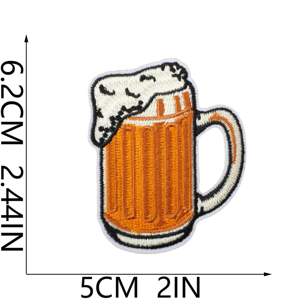 Carnival Beer Festival Embroidery Cloth Sticker Tide Play Decorative Patch Sticker Beer Cup Bag Decoration Embroidery Chapter Boy Ironing