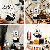 Vintage Style Holiday Wall Plaque Cute White Ghost Wooden Door Hanger Sign with Black Cat BOO Indoor Outdoor Banner Waterproof Halloween Front