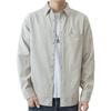 Men's Long-sleeved Shirt Spring Casual with Lined Clothes Korean Version of The Trend Spring and Autumn Shirt Coat