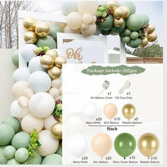 Retro Green Avocado Garland Balloon Set for Children s Parties & Weddings