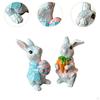 2Pcs Easter Bunny Statue Valentine's Day Gift Home Decor Resin Sculpture Animal Figurine for