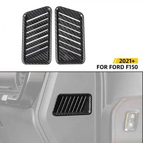 

Dashboard Side Air Vent Outlet Cover Trim Bezels For Ford F150 +Carbon Fiber