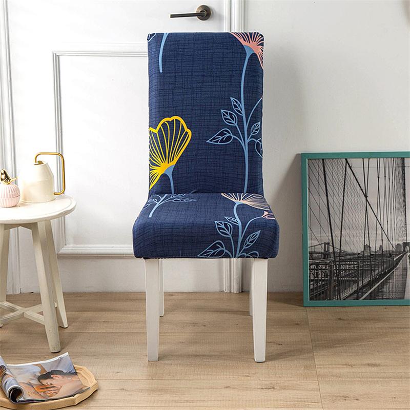 1Pc Printed Chair Cover Washable Big Elastic Kitchen Chair Covers Stretch Seat Slipcovers For Dining Room Wedding Banquet Home